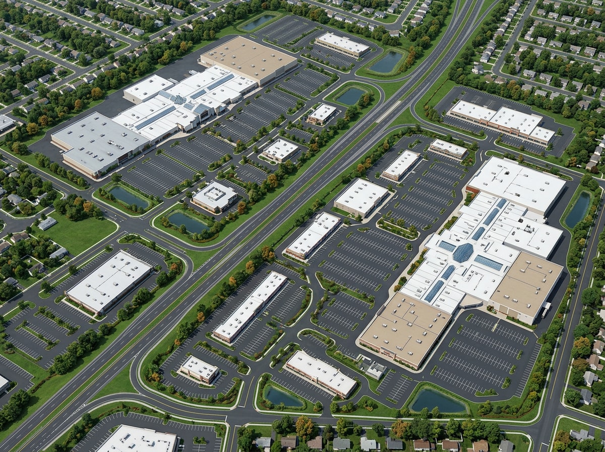 Map of Paramus commercial corridors including Route 4, Route 17, and the mall district